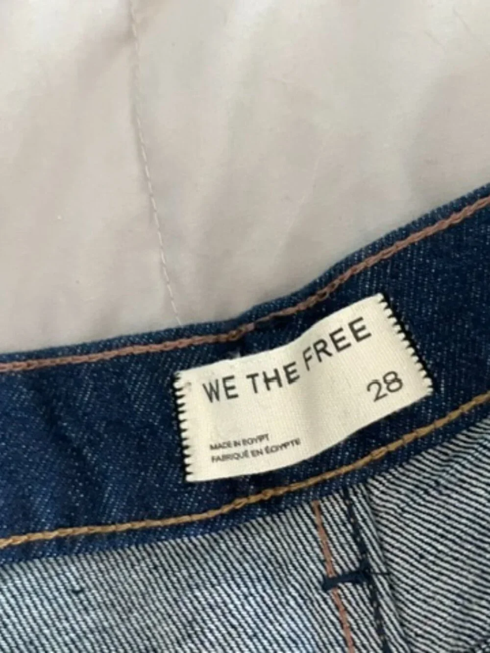 Free People Dark Blue High-Waist Denim Shorts